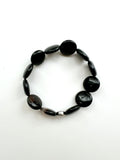 Black Onyx beaded bracelet on a white background – Omasi Collection Finland