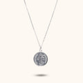 Bellara silver  French coin pendant necklace flat lay – Omasi Collection