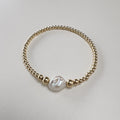 Belle gold-filled freshwater pearl bracelet flat lay – Omasi Collection Finland