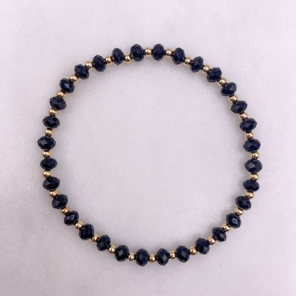 Verve sterling gold-filled black jade bracelet flat lay – Omasi Collection Finland